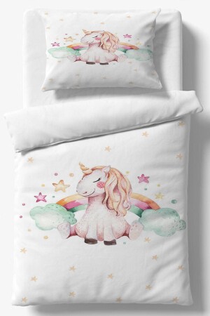 Unicorn Clouds Horse Rainbow Girl Patterned Single Children's Bedding Set elsedekor2021nevrecoc29 - Else Dekor