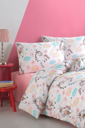 Unicorn Cotton Ranforce Single Duvet Cover Set 160x220 CTNTUN16 - Cote Blanc