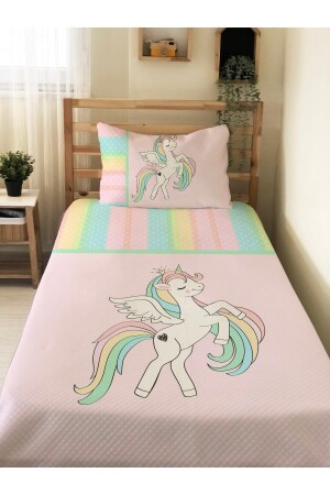 Unicorn Patterned Baby And Kids Printed Single Pique Set 160x230 Colorful 73681 - Evmila