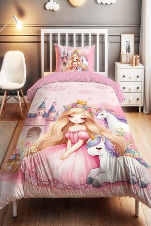 Unicorn Princess Pattern Single Baby Kids Duvet Cover Set - Evpanya
