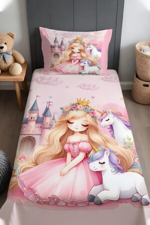 Unicorn Princess Patterned Bedspread and Pillowcase - Evpanya