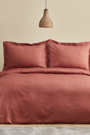 Uniq 100% Cotton Single Satin Duvet Cover Set Terracota 200. 21. 01. 0696 - Karaca Home