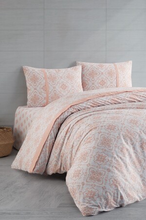 Unique Salmon 100% Cotton Ranforce Double Duvet Cover Set 200x220 CTNTUQ20 - Cote Blanc