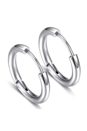 Unisex 316l Cerrahi Çelik Gümüş Renk 10mm Halka Küpe - Jaida Moda