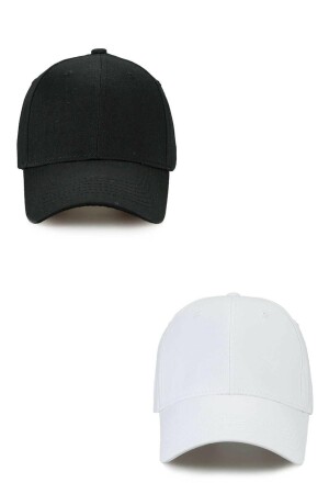 Unisex Adjustable Sports Black-white Basic Cap Hat Set of 2 EIG-DZK2ST - Ritagarcia