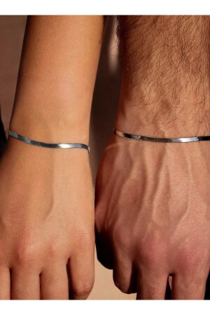 Unisex-Armband aus anlauffarbenem Edelstahl, zweiteilig, flach, italienisches Freundschafts- und Liebhaberpaar - The Collection