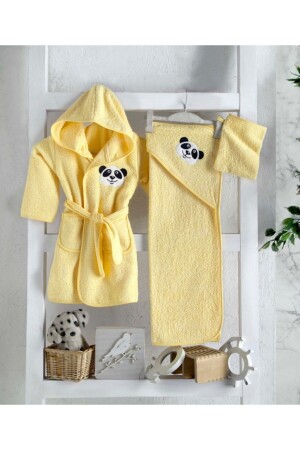 Unisex Baby Yellow Bathrobe Set baby bathrobe set - mixibaby