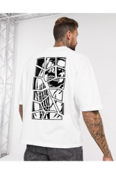 Unisex Beyaz Skullcracked Oversize Tshirt Skullcracked1000 - Laundry