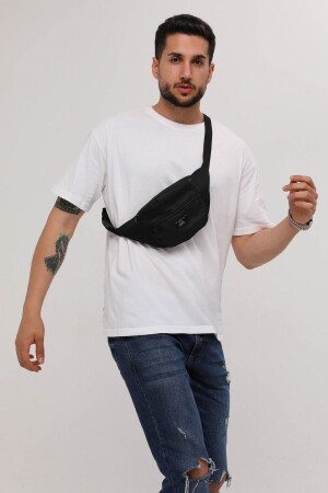 Unisex Black 2 Compartment Shoulder and Waist Bag - D'vers