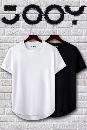 Unisex Black and White Oval Cut Tshirt Set of 2 - Jooy Company