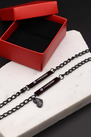 Unisex Black Color Double Bracelet with Spotify Code & Name and Lover Bracelet 1308trend01 - Northwatch