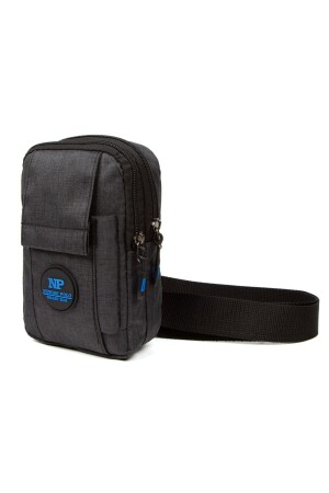 Unisex Black Linen Fabric Cross Strap Shoulder and Waist Bag with Phone Compartment Daily Bag NEWİSHTELBELGRAD - Newish