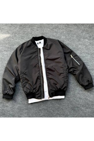 Unisex Black Oversize Bomber Jacket - Tetramoda