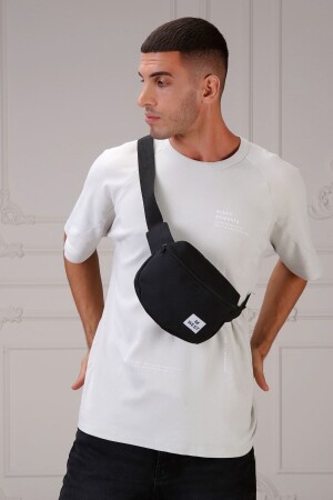 Unisex Black Single Compartment Waist and Shoulder Bag - D'vers