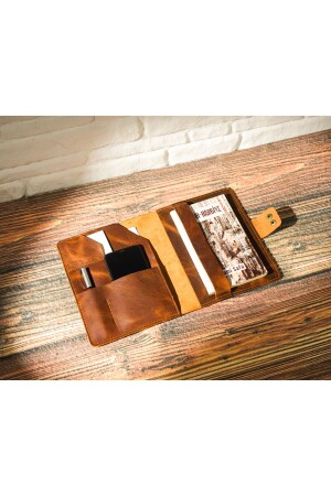 Unisex, Brown, Handmade, Genuine Leather Notebook Cover, A5 6007 - Cozy Leather