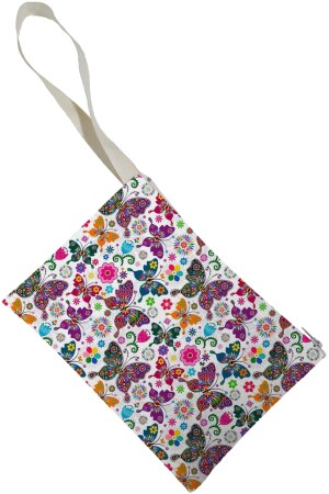 Unisex Butterfly Patterned Portfolio Clutch Bag - Beam Dijital