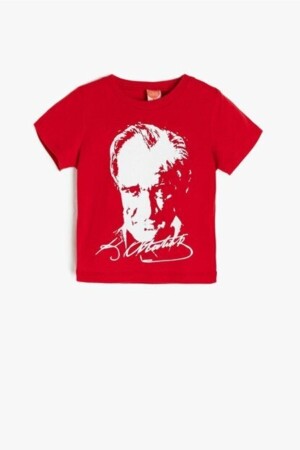 Unisex Children's Short Sleeve Atatürk Printed 23 April 29 October 10 November Performance Costume T-shirt - Nacar Çarşı