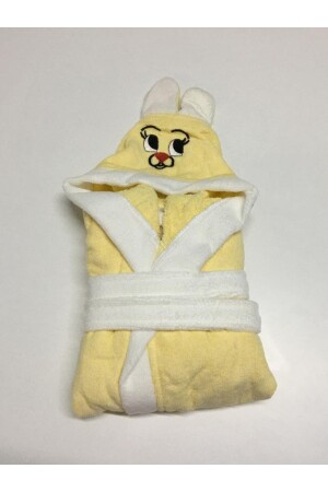 Unisex Children's Yellow Hooded Eared Bathrobe DRL001 - Durul