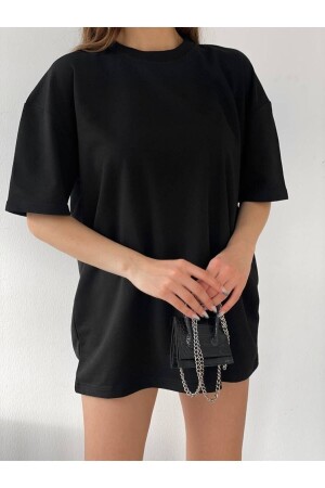 Unisex Cotton Black Crew Neck Oversize Boyfriend T-shirt - Jakarli