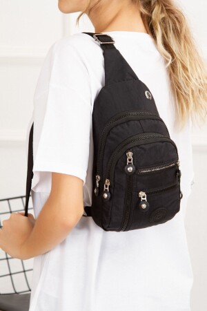Unisex Crinkle Fabric - Waterproof - Cross Shoulder Bag - Body Bag - Free Bag Black Color - Daily - Sports - Newish