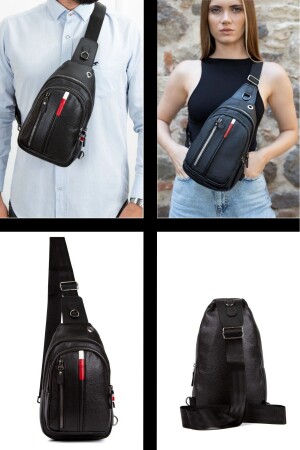 Unisex Cross Chest and Shoulder Bag with Headphone Jack Daily Travel Bag - Newish