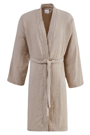 Unisex Ekru 4 Kat Müslin Sabahlık / Bornoz /kimono - Lucy And Home