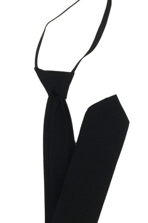 Unisex Elastic Plain Black Tie TT00204 - Stone