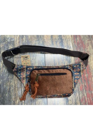 Unisex Ethnic Authentic Bohemian Daily Travel Waist Bag Multi-Pocket Water Resistant Brown - Street Bag