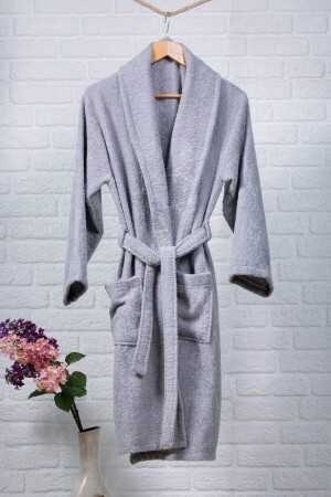 Unisex Gray Bathrobe - Denia Home Textile