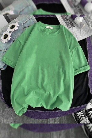 Unisex Green Crew Neck Oversize T-shirt - Blackbonds