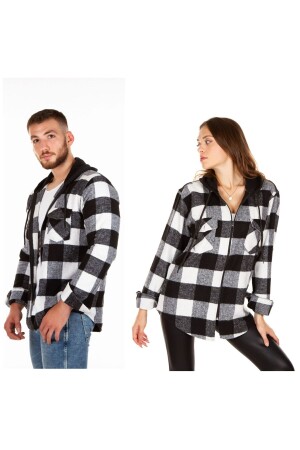 Unisex-Holzfällerhemd aus Acryl mit Kapuzenreißverschluss - Benesse