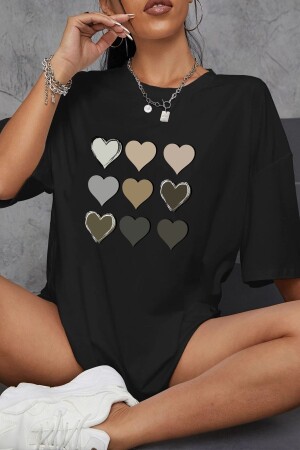 Unisex Kalp Baskılı T-shirt - Uyguntarz