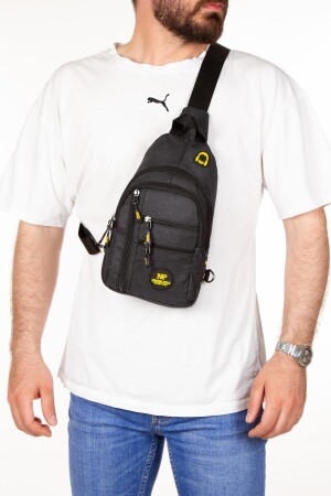 Unisex Keten Kumaş Siyah Su Geçirmez Kulaklık Usb Çıkışlı Bel Ve Çapraz Omuz Çanta Göğüs Seyahat - Newish Polo Accessories