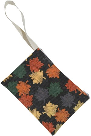 Unisex Leaf Patterned Portfolio Clutch Bag - Beam Dijital
