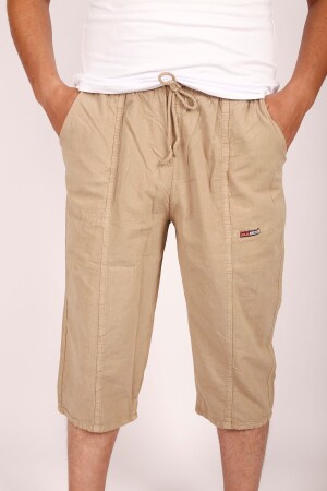 Unisex Leinenstoff Rohstoff Sommer Bequeme Bermuda Capri - Moda