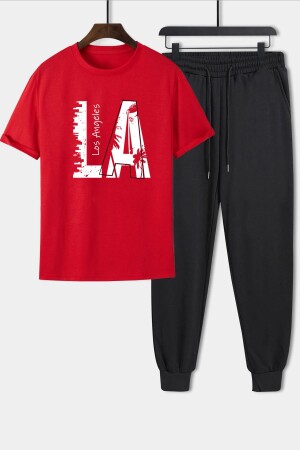 Unisex Los Angles Printed 2-Piece Tracksuit Set - Uyguntarz