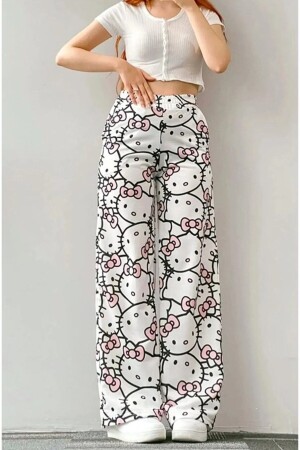 Unisex Pink Hello Kitty Cat Wide Leg Sweatpants - Pandy