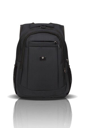 Unisex-Rucksack aus schwarzem, wasserdichtem Canvas-Gewebe für Schule und Reisen mit verstellbarem Schultergurt - Av A Dos