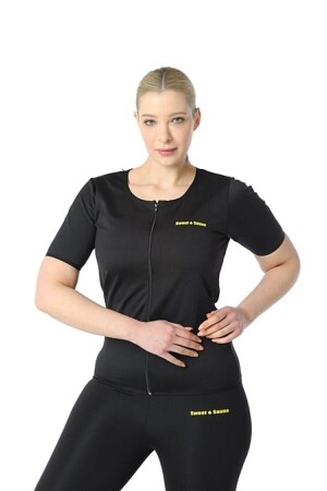 Unisex Short Sleeve Zippered Top - Sweet Sauna