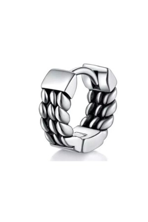 Unisex Silberfarbener Vintage-Sport-Stahl-Creolen-Ohrring 10 mm - Jaida Moda