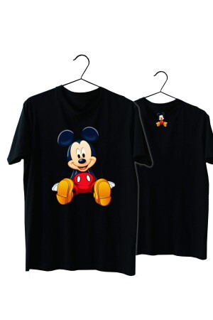 Unisex Siyah Baskılı Pamuklu T-Shirt - Vectorwear