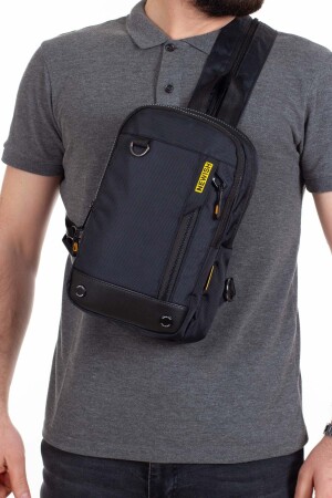 MNZ-Unisex مضادات مقاومة للماء إمبارتكس مزدوجة الجانبية كرس الكتف والكيس الظهر الأسود (20x24cm) 230322-2A1 - Newish