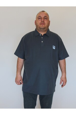 Unisex-T-Shirt mit Polokragen in Übergröße - Rood