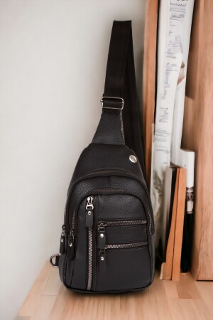Unisex Vegan Leather - Waterproof - Cross Shoulder Bag - Body Bag - Free Bag Black Color - Daily - Sports - Newish