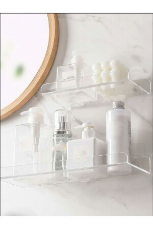 Unsichtbares Badezimmerregal, 2er-Set – 30 cm + 20 cm - Pleksi Atölyesi