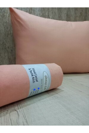 Üntaş Life Lachs 100 x 200 Einzel-Spannbetttuch + 1 Kissenbezug Ecsomonçrf100 - Üntaş
