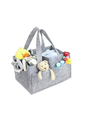 Ünyepark Felt Mother Baby Care Bag Organizer Felt Baby Bag Gray - Babylondy