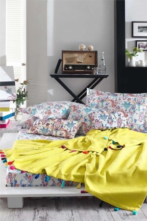 Up Style Doppelbett-Bettwäsche-Set Gelb ST00337 - İyi Geceler İstanbul
