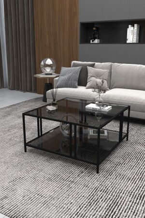 - Uranus Coffee Table Smoked Glass 1001680 - DEKOPRATİK