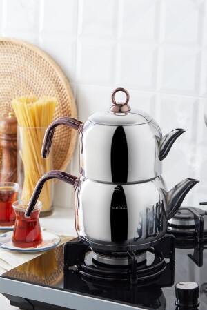 Urban Midi Metal Teapot Set Rosegold - Karaca